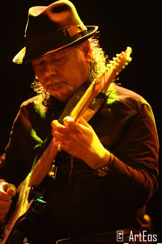 Blues guitarist performing