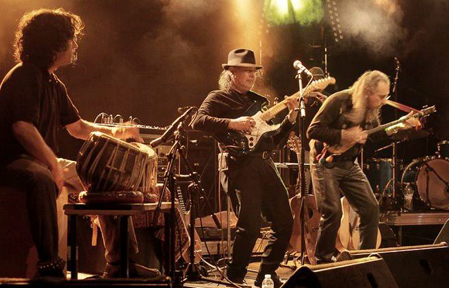 Band performing live