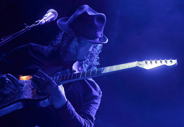 Blues guitarist performing